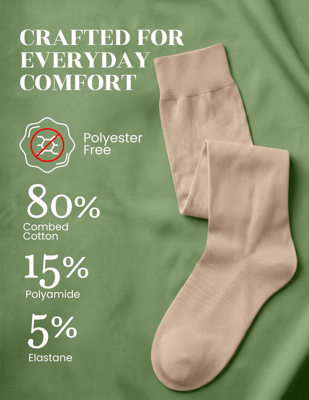 Hugh Ugoli Kids' Plain Cotton Dress Knee-High Socks, 4 Pairs in Light Beige