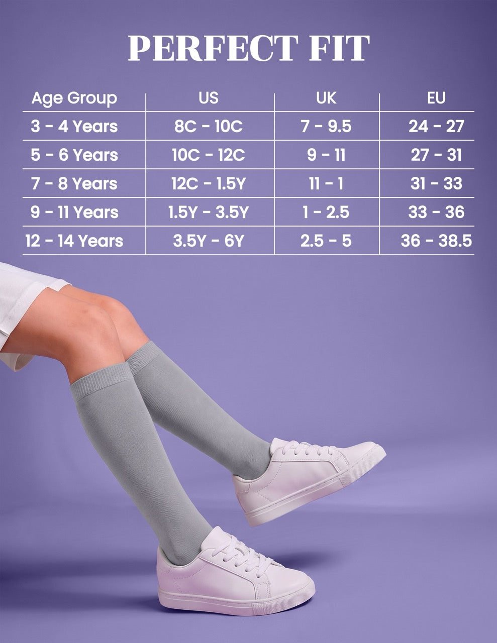 Hugh Ugoli Kids' Plain Cotton Dress Knee-High Socks, 4 Pairs in Light Grey