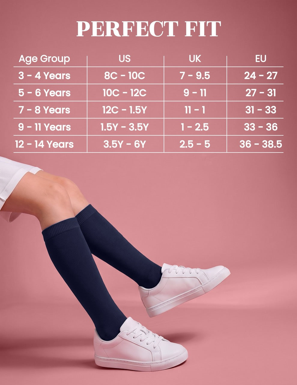 Hugh Ugoli Kids' Plain Cotton Dress Knee-High Socks, 4 Pairs in Navy Blue