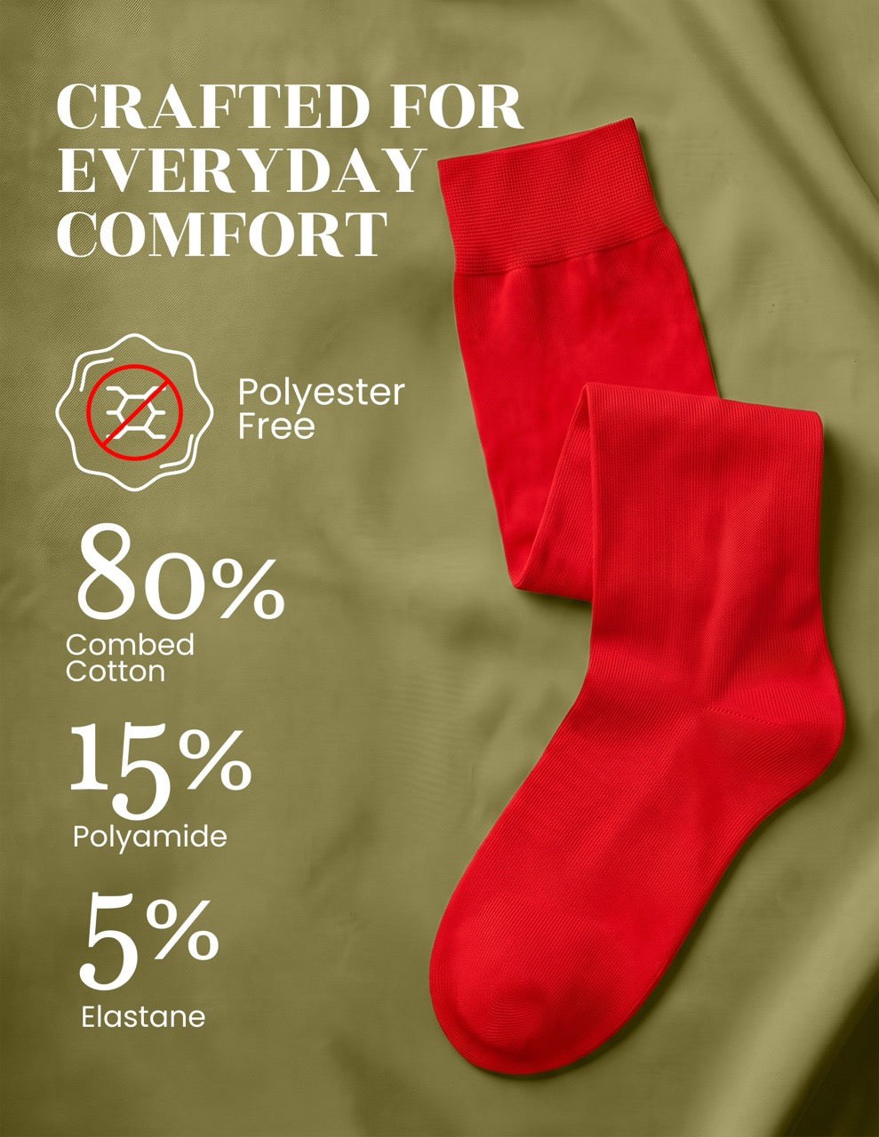 Hugh Ugoli Kids' Plain Cotton Dress Knee-High Socks, 4 Pairs in Red