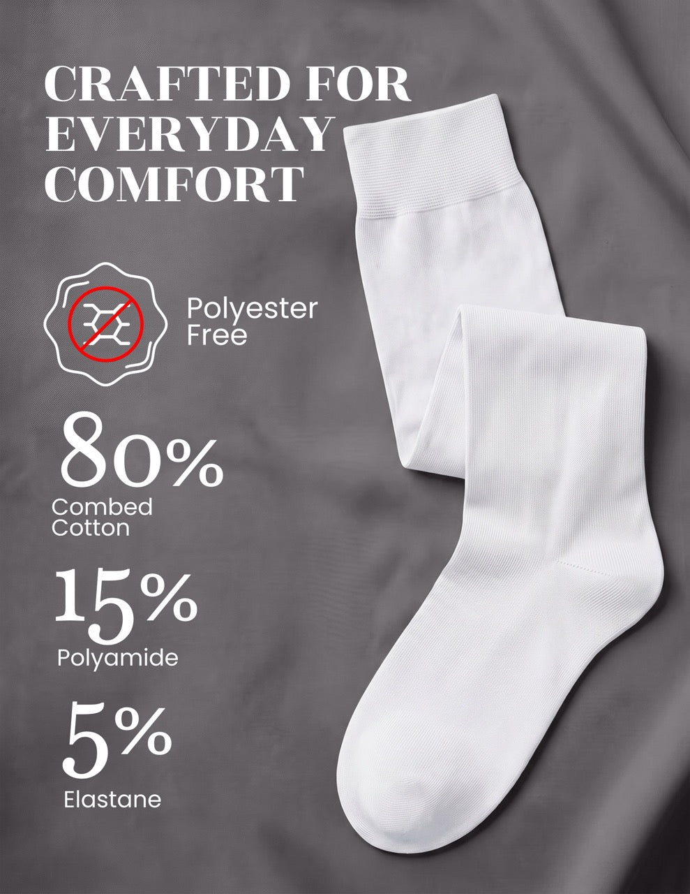 Hugh Ugoli Kids' Plain Cotton Dress Knee-High Socks, 4 Pairs in White