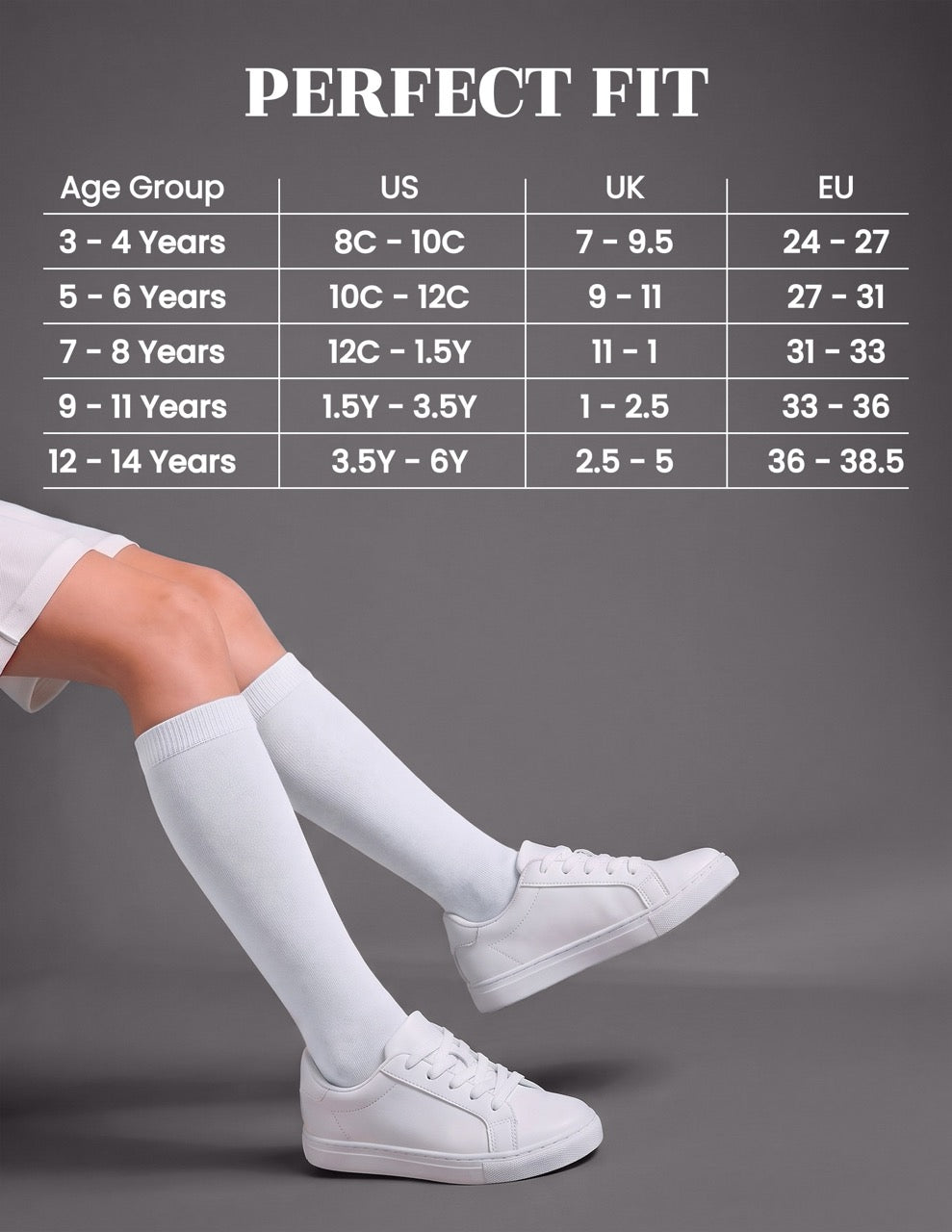 Hugh Ugoli Kids' Plain Cotton Dress Knee-High Socks, 4 Pairs in White