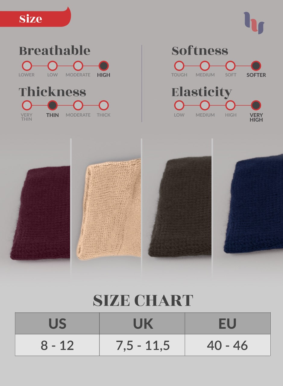 Textured fabrics burgundy, beige, dark brown, navy blue watches with size chart on a gray background