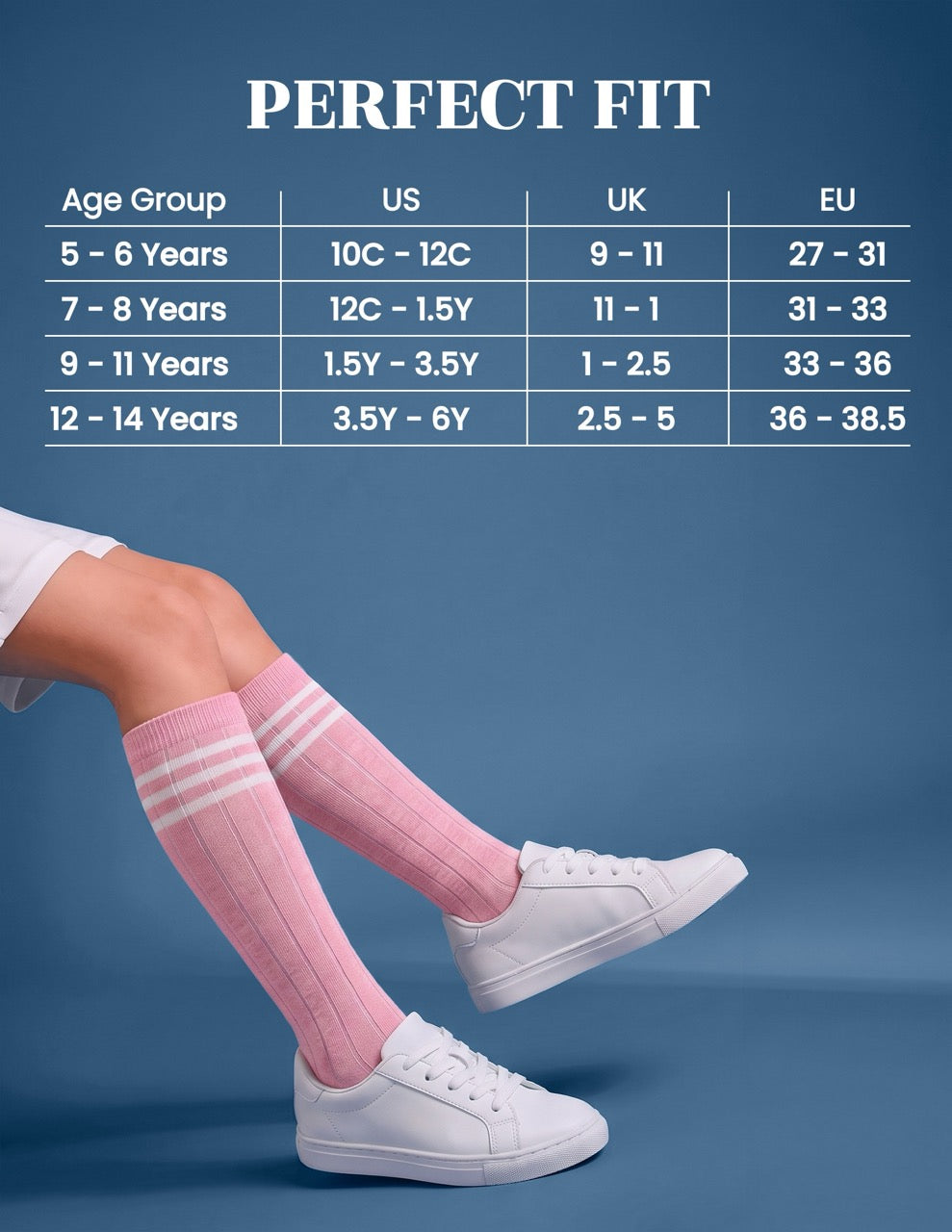 Hugh Ugoli Striped Cotton Kids' Knee-High Dress Socks, 4 Pairs in Pink