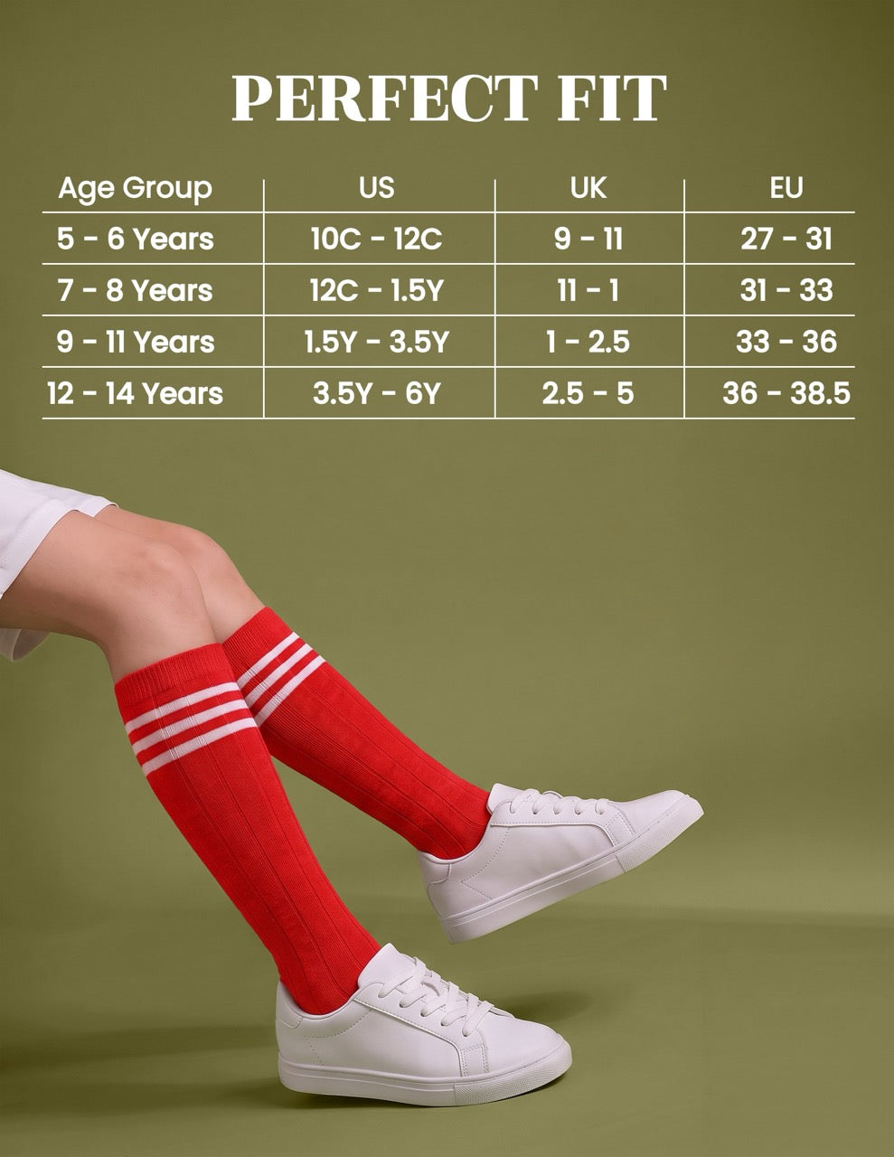 Hugh Ugoli Striped Cotton Kids' Knee-High Dress Socks, 4 Pairs in Red
