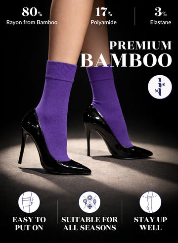 Women's Bamboo Dress Crew Socks (3 Pairs) | Hugh Ugoli Socks Women's Bamboo Dress Crew Socks (3 Pairs) | Hugh Ugoli Socks