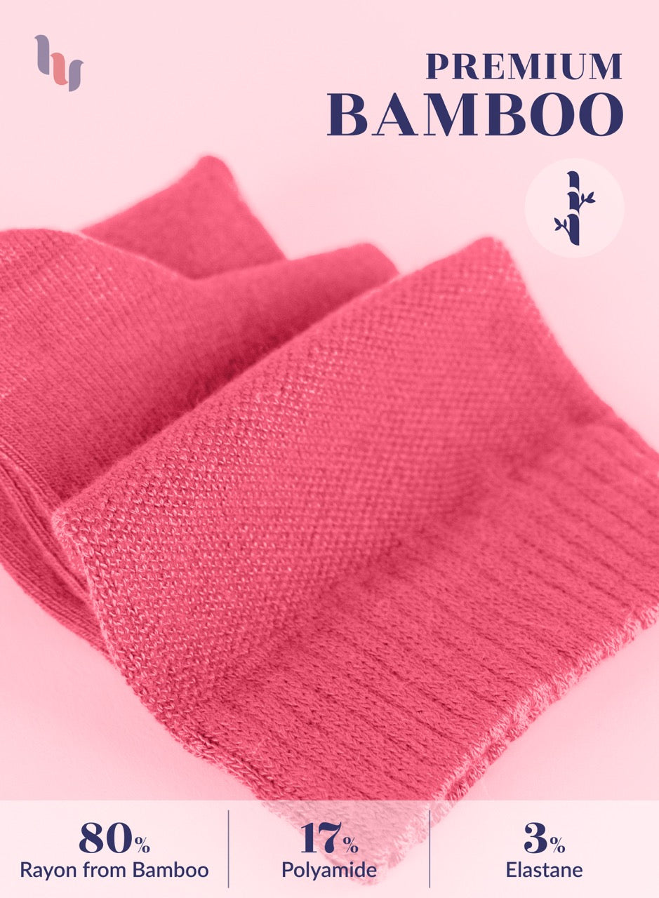 Paradise Pink fabric with bamboo text and on a pink background