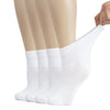 White socks being held up against a white background