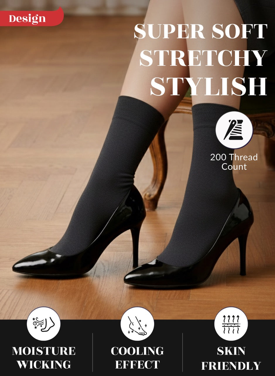 ladies black dress socks Gold Toe Women's Nylon Trouser (Pack of 3) Designed to stay up without digging in Women's Dress Socks | Ann