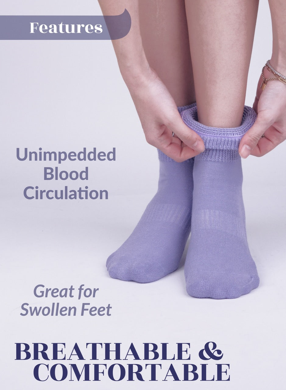 Aster purple features socks with breathable and comfortable