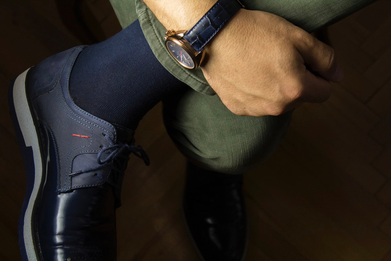 Men's Cotton Dress Seamless Toe Business Crew Socks with Gift Box, 4 Pairs