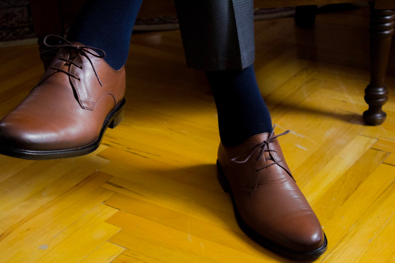 Men's Cotton Dress Seamless Toe Business Crew Socks with Gift Box, 4 Pairs