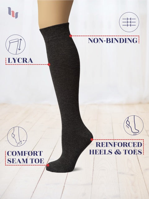 Knee-High Bamboo Dress Socks for Women, 4 Pairs