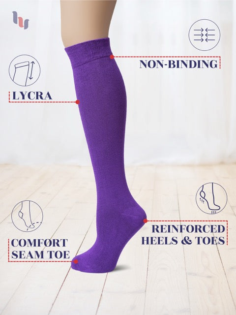 Knee-High Bamboo Dress Socks for Women, 4 Pairs