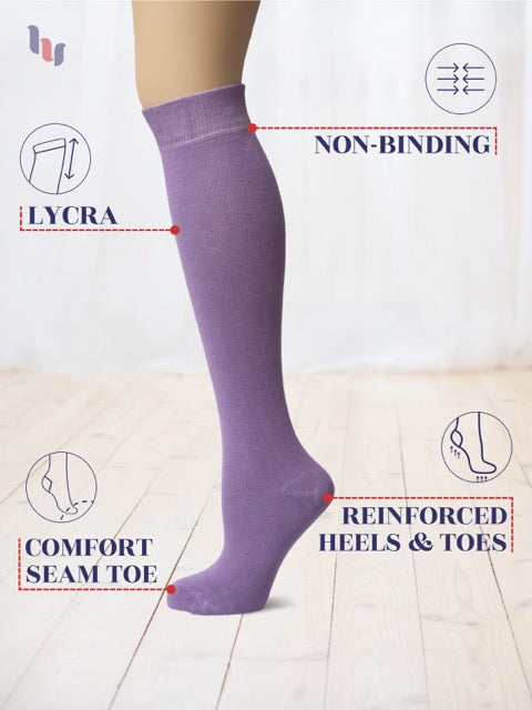 Knee-High Bamboo Dress Socks for Women, 4 Pairs