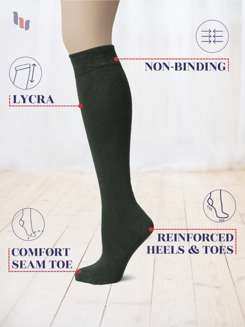 Knee-High Bamboo Dress Socks for Women, 4 Pairs