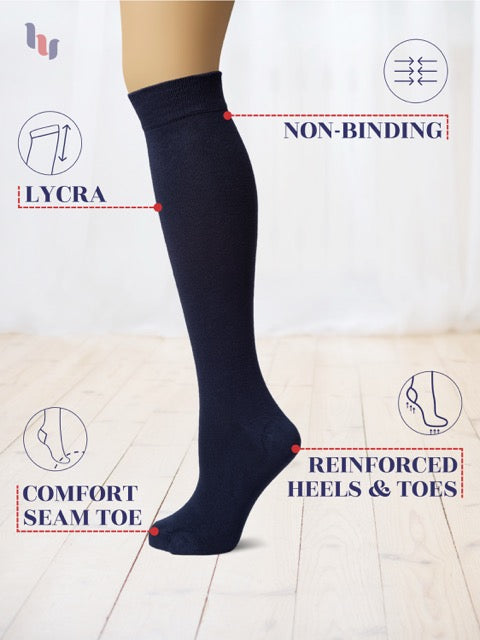Knee-High Bamboo Dress Socks for Women, 4 Pairs