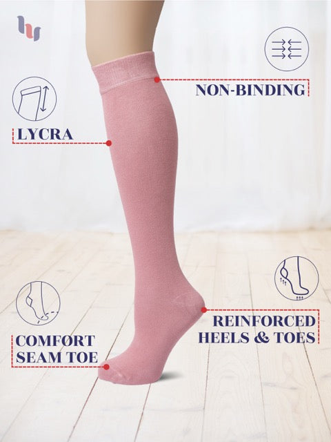 Knee-High Bamboo Dress Socks for Women, 4 Pairs