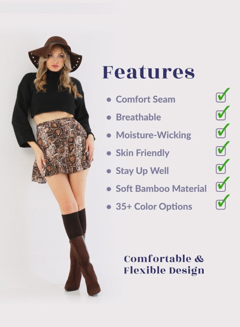 Knee-High Bamboo Dress Socks for Women, 4 Pairs