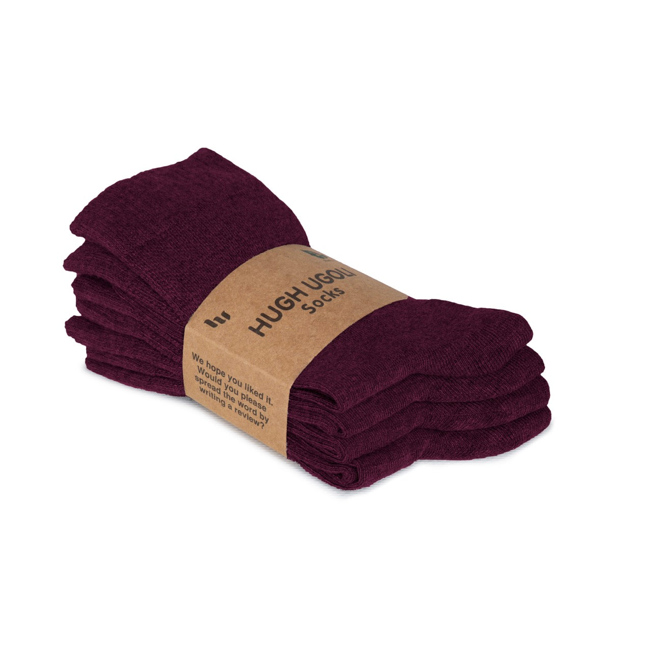 Women's Bamboo Diabetic Crew Thin Socks, 4 Pairs | Burgundy