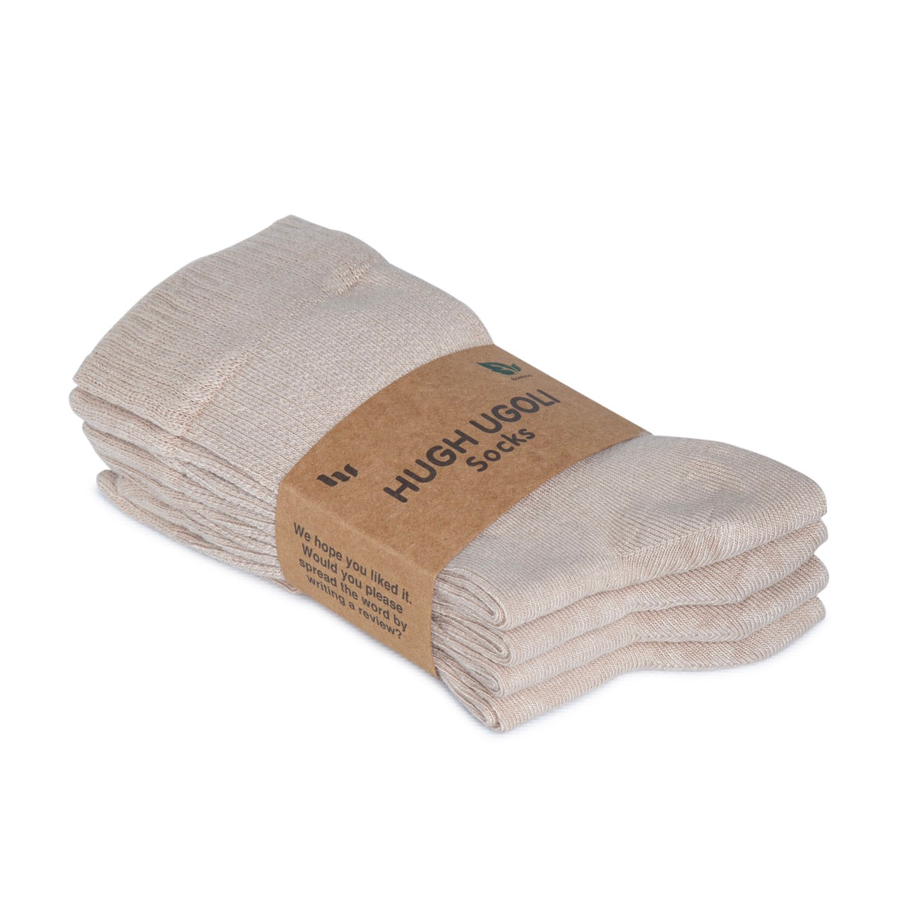 Women's Bamboo Diabetic Crew Thin Socks, 4 Pairs | Light Beige