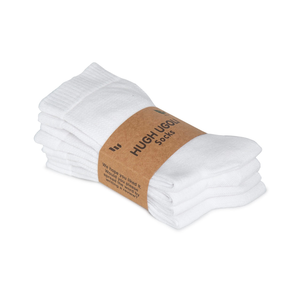 Women's Bamboo Diabetic Crew Thin Socks, 4 Pairs | White