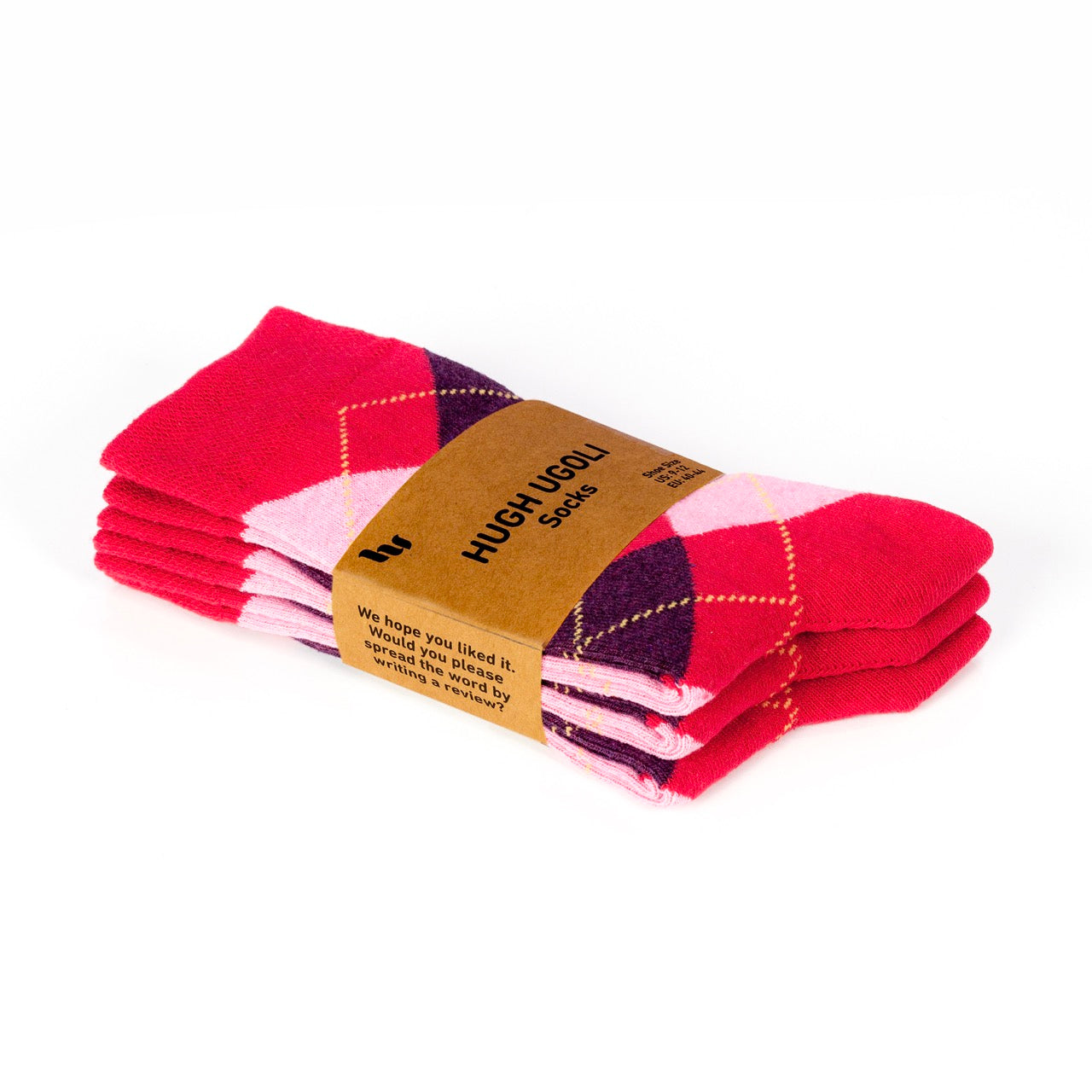 Colorful Cotton Dress Crew Argyle Socks for Women, 4 Pairs