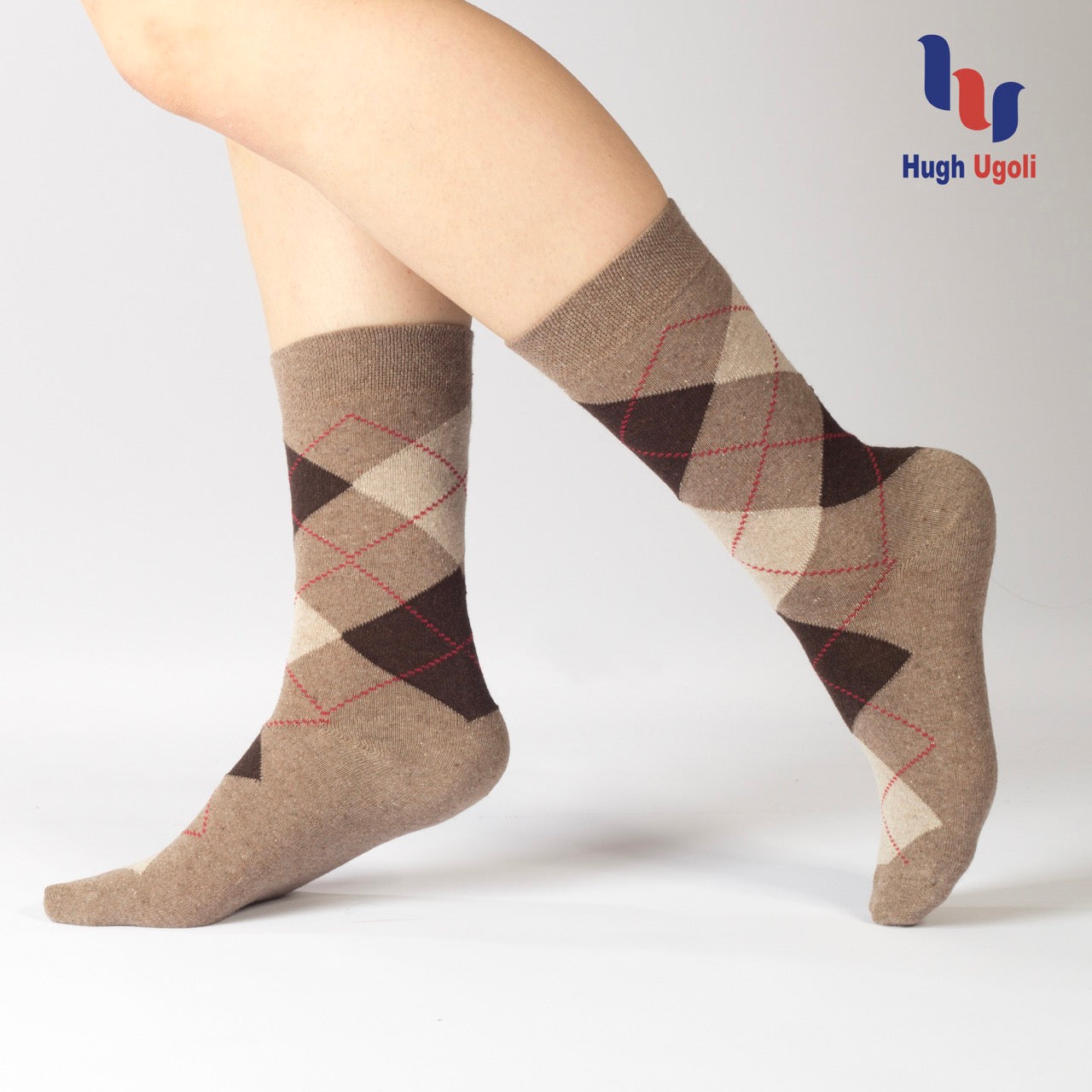 Colorful Cotton Dress Crew Argyle Socks for Women, 4 Pairs