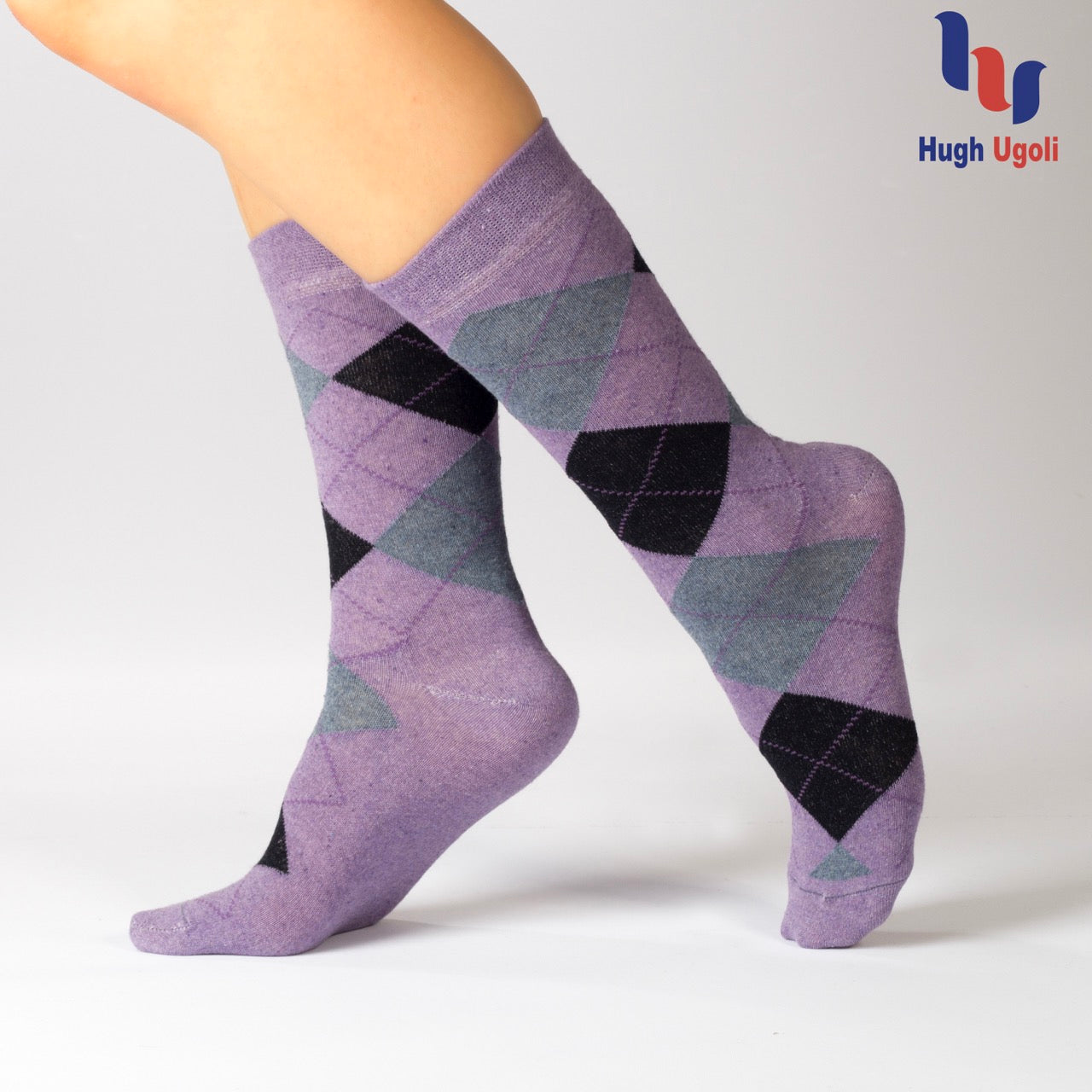 Colorful Cotton Dress Crew Argyle Socks for Women, 4 Pairs