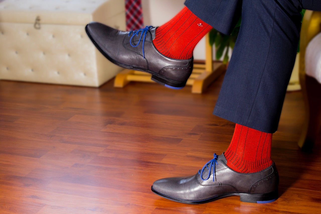 Fancy Cotton Dress Crew Socks For Mens With Gift Box, 6 Pairs