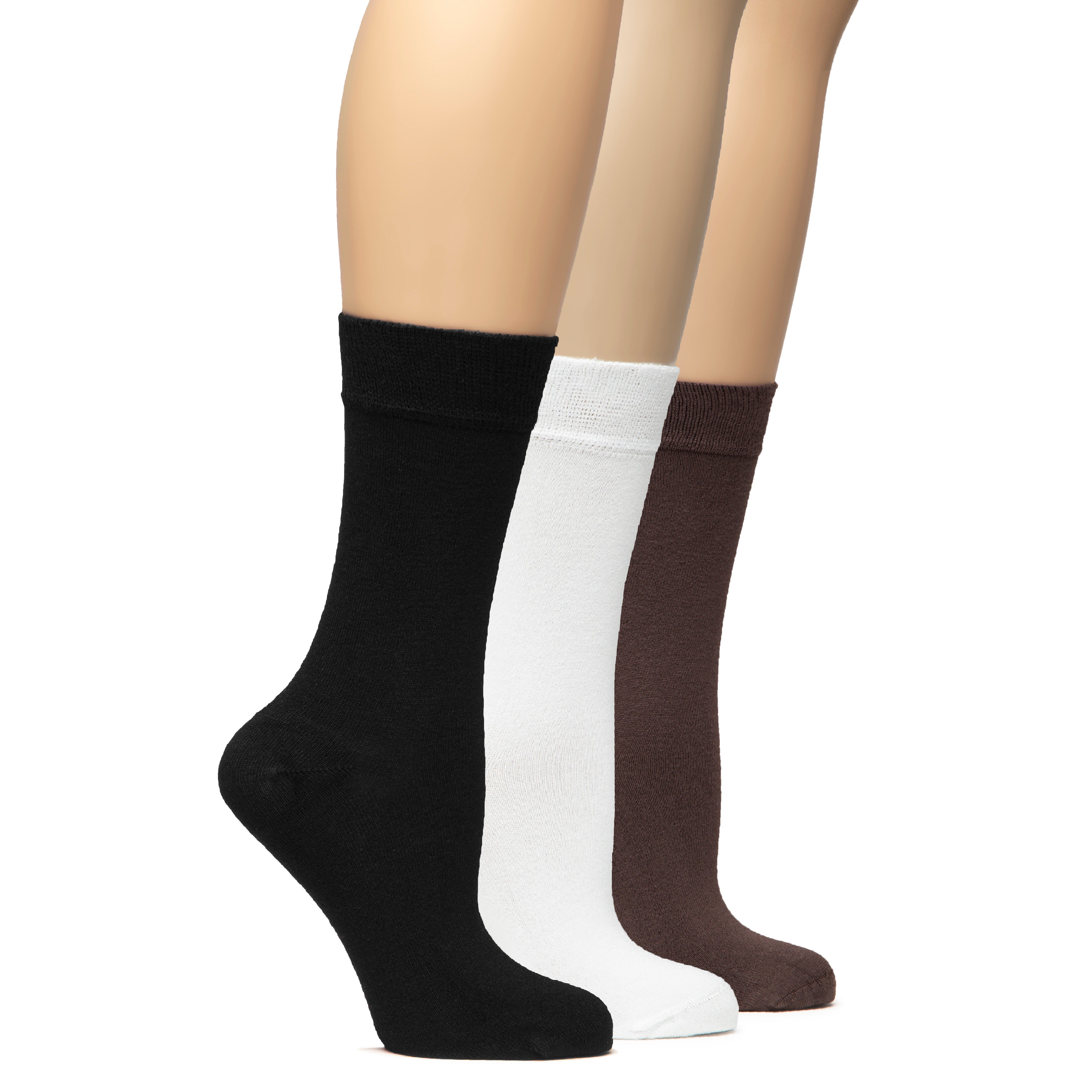 Women's Bamboo Dress Crew Socks, 3 Pairs