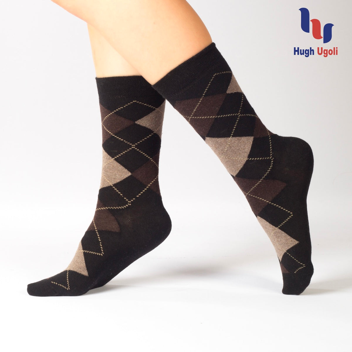 Colorful Cotton Dress Crew Argyle Socks for Women (4 Pairs)