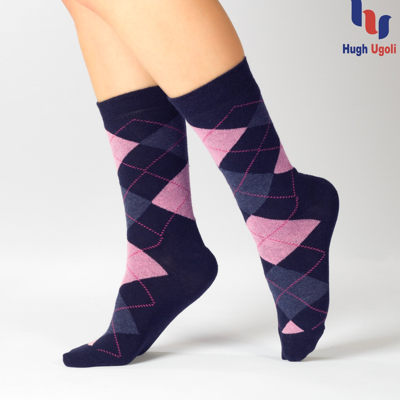 Colorful Cotton Dress Crew Argyle Socks for Women, 4 Pairs