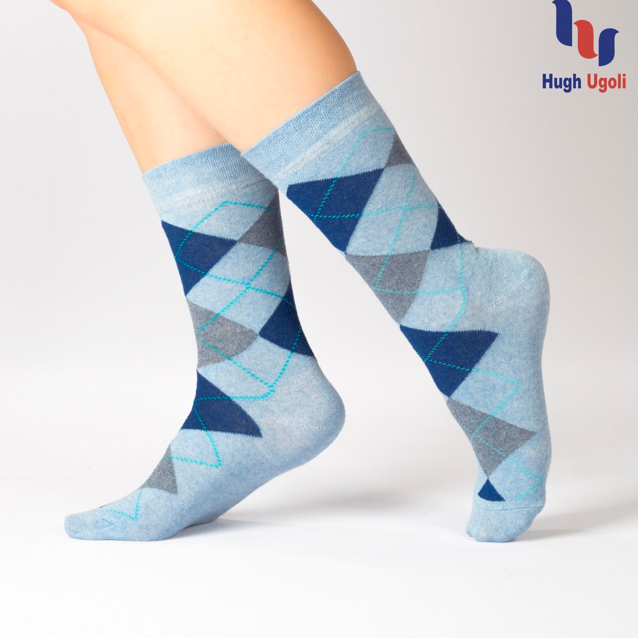 Colorful Cotton Dress Crew Argyle Socks for Women, 4 Pairs