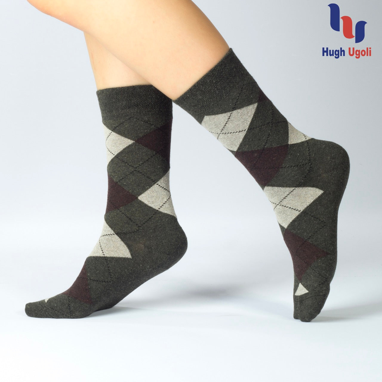 Colorful Cotton Dress Crew Argyle Socks for Women, 4 Pairs