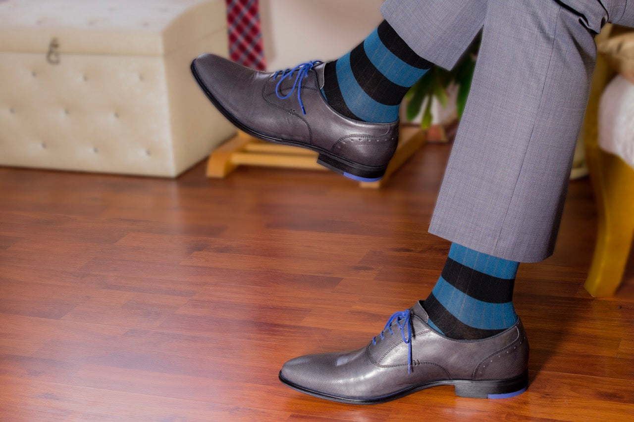 Fancy Cotton Dress Crew Socks For Mens With Gift Box, 6 Pairs