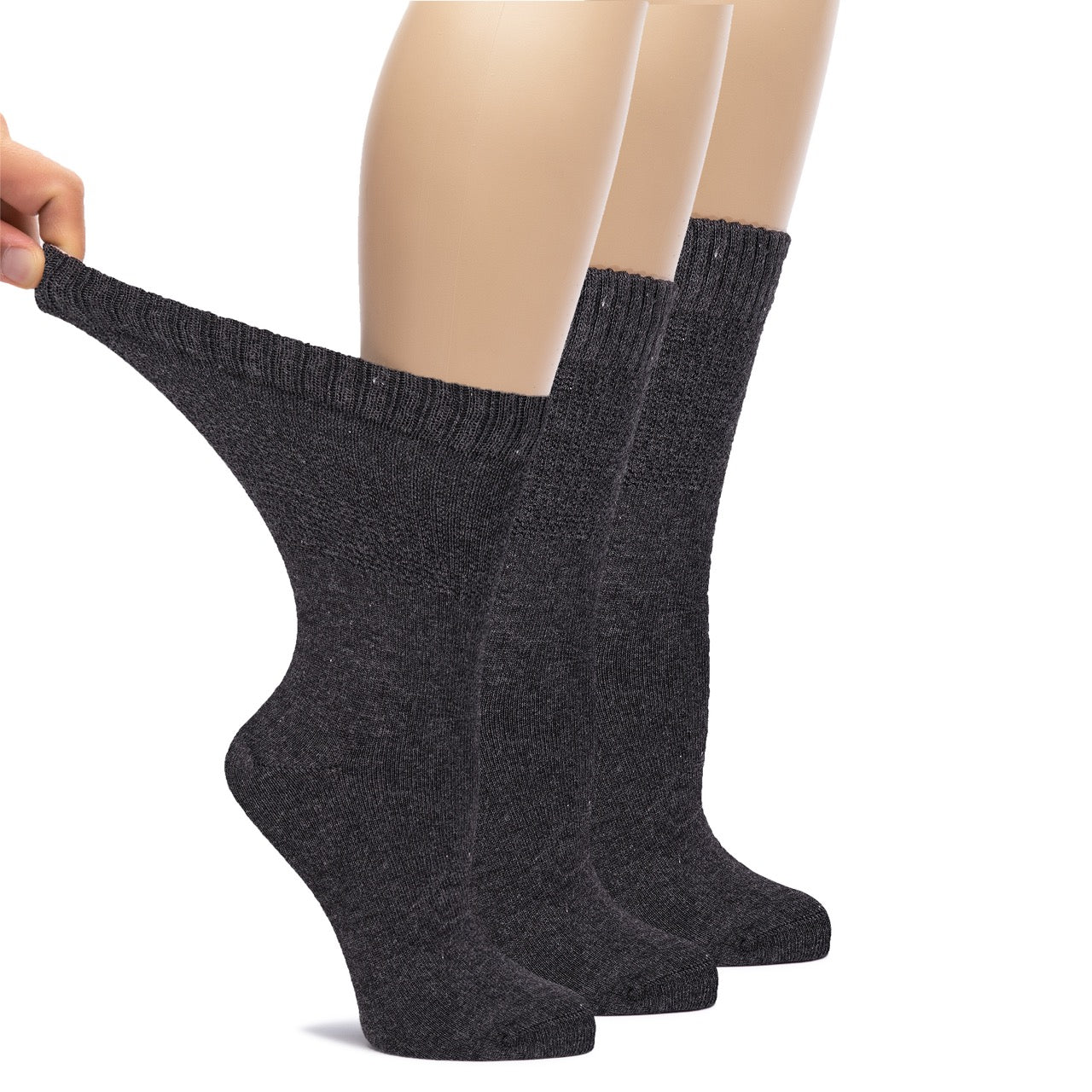 Bamboo Diabetic Crew Socks for Women, 3 Pairs