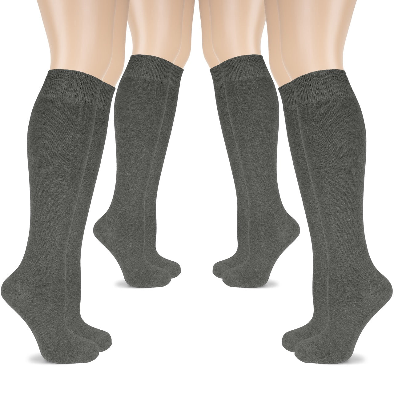 Women's Cotton Knee-High Dress Socks,Moisture Wicking, Breathable, 4 Pairs