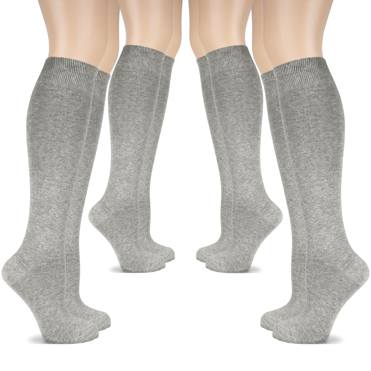 Women's Cotton Knee-High Dress Socks,Moisture Wicking, Breathable, 4 Pairs