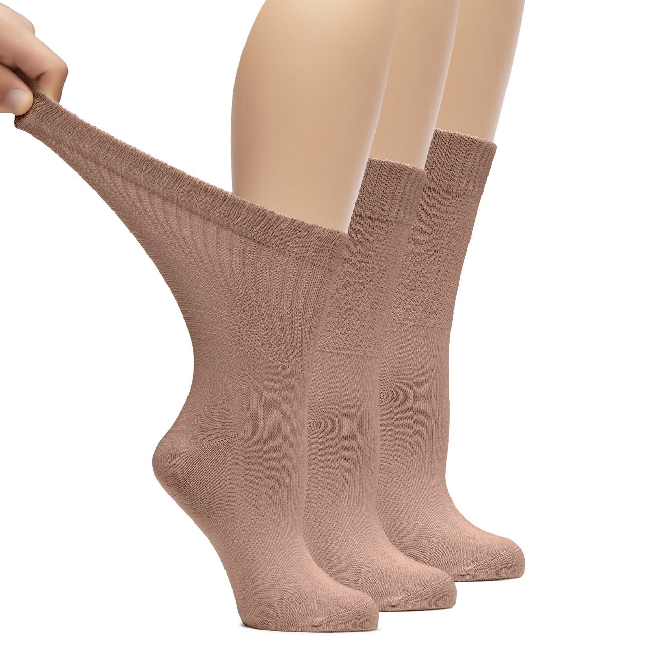 Bamboo Diabetic Crew Socks for Women, 3 Pairs