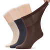 The image shows three pairs of men's socks in varying colors, perfect for daily use.