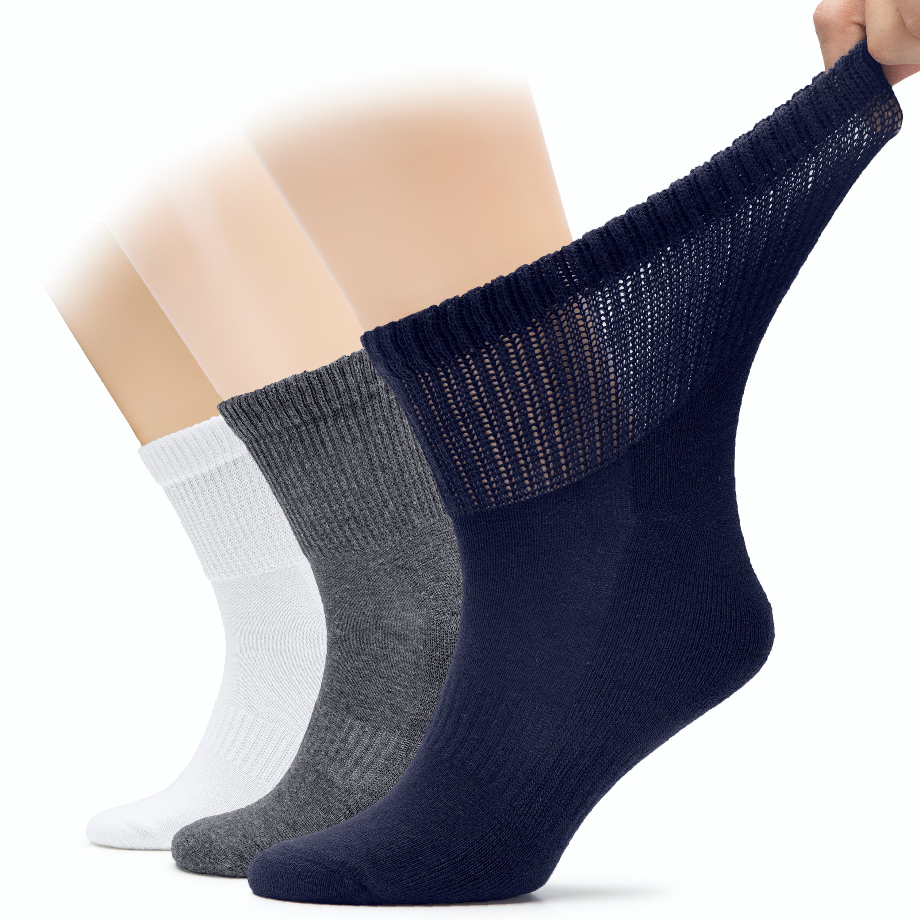 These Men's Diabetic Ankle Socks are designed to provide comfort and support for those with diabetes.
