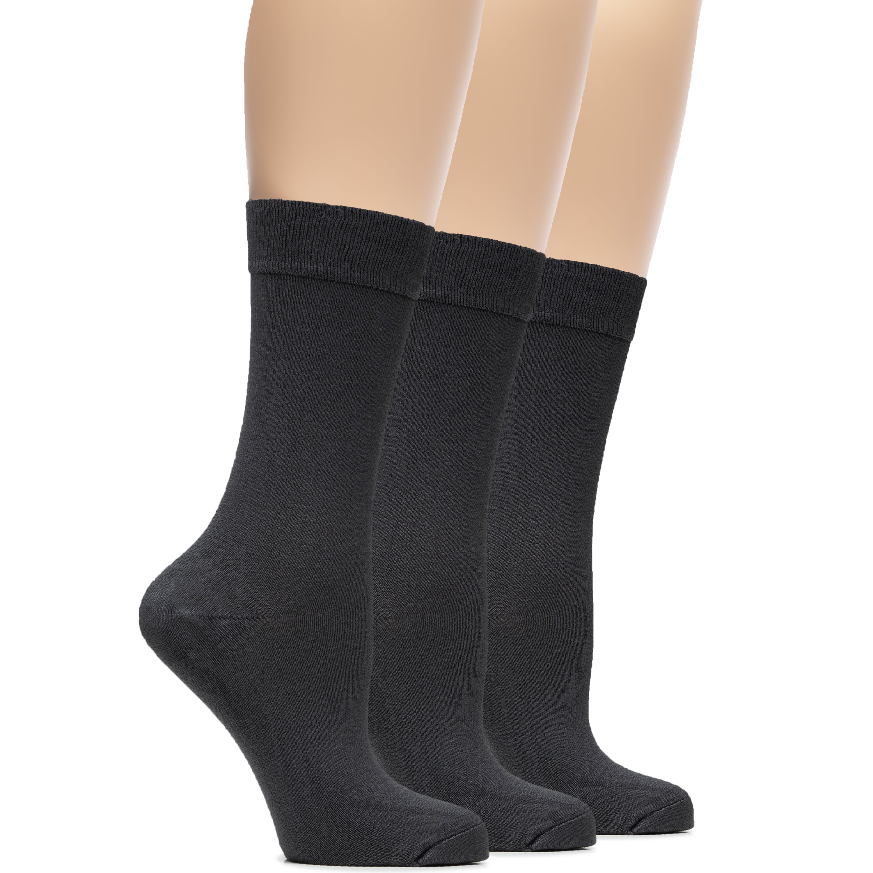 Women's Bamboo Dress Crew Socks, 3 Pairs