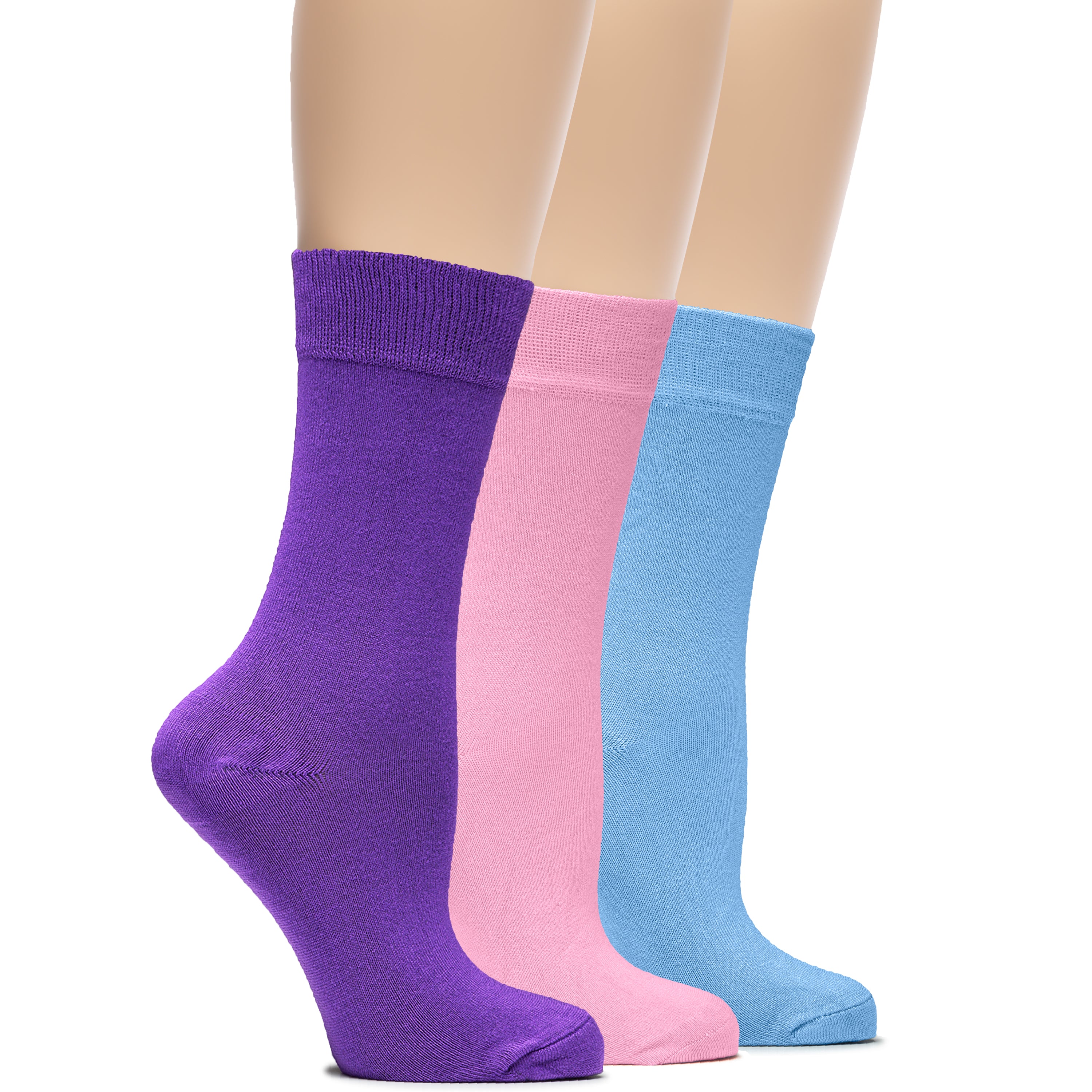 Women's Bamboo Dress Crew Socks, 3 Pairs