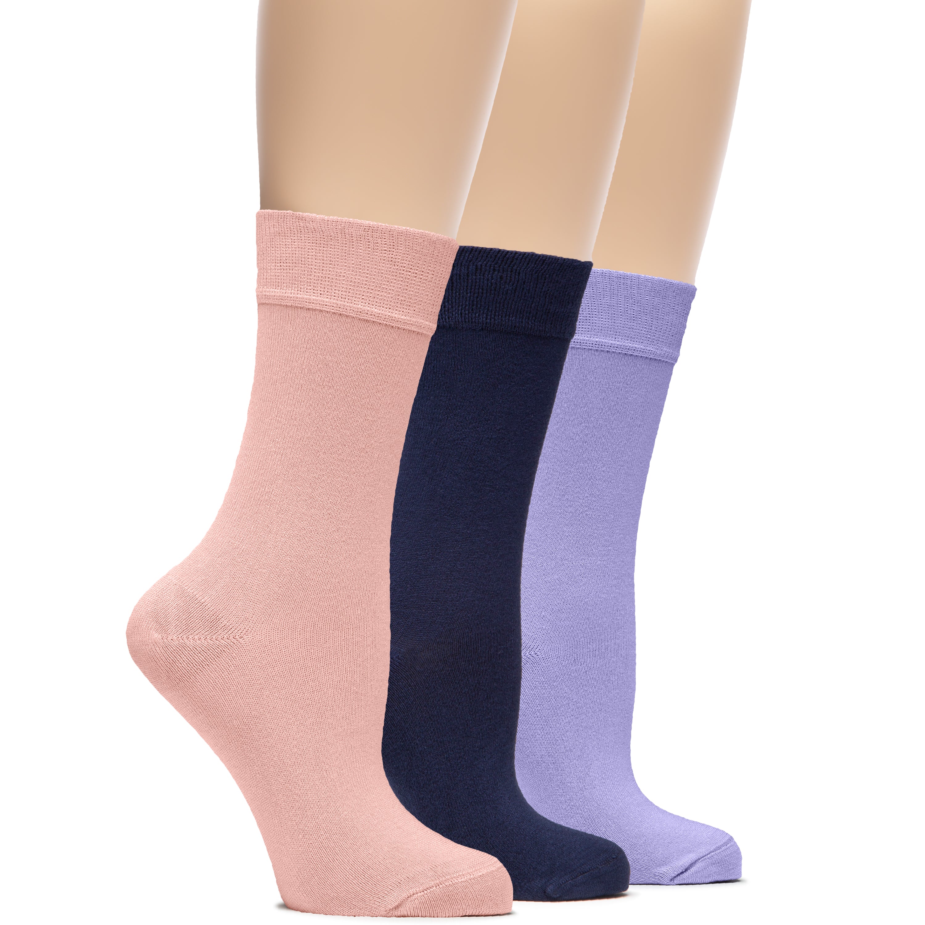 Women's Bamboo Dress Crew Socks, 3 Pairs