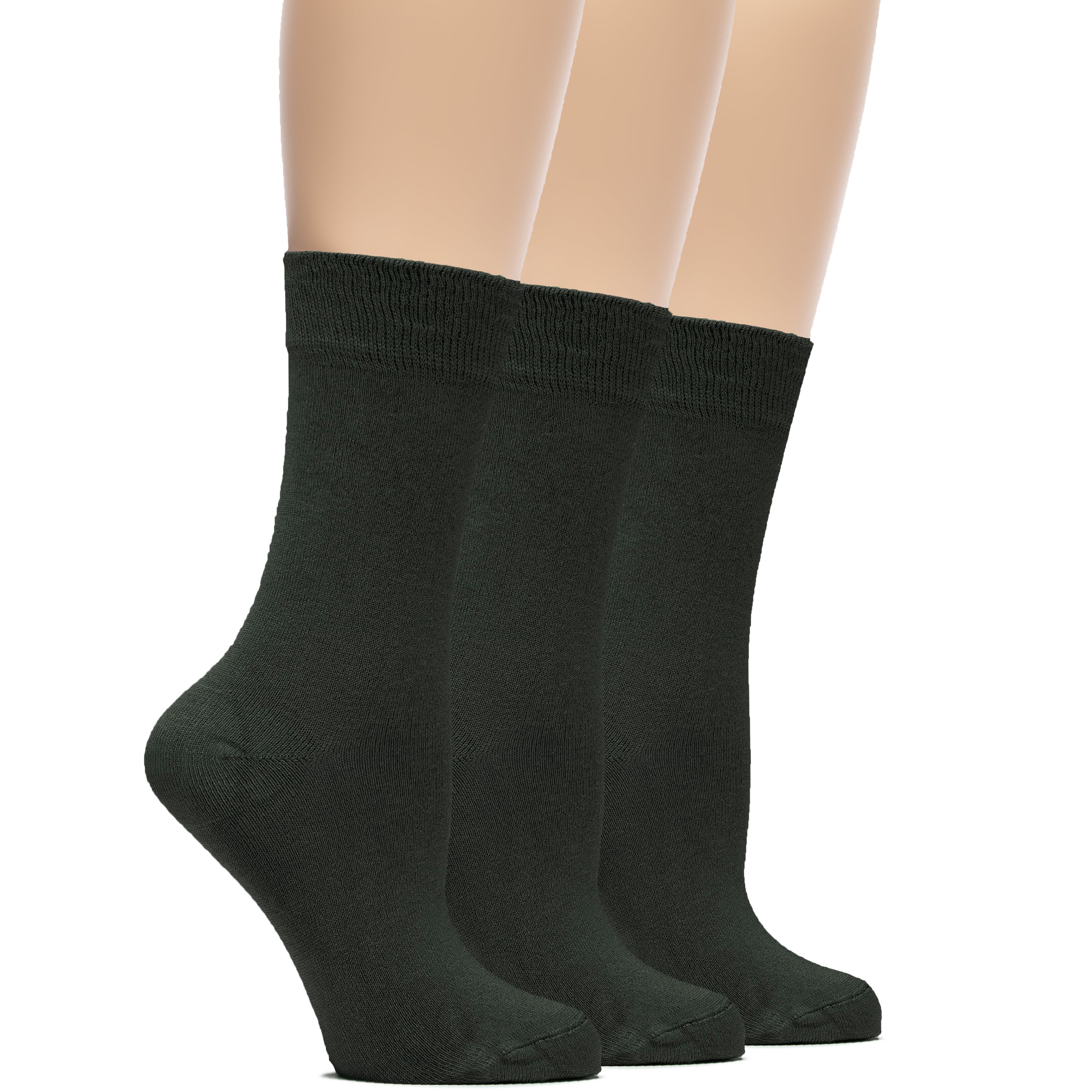 Women's Bamboo Dress Crew Socks, 3 Pairs