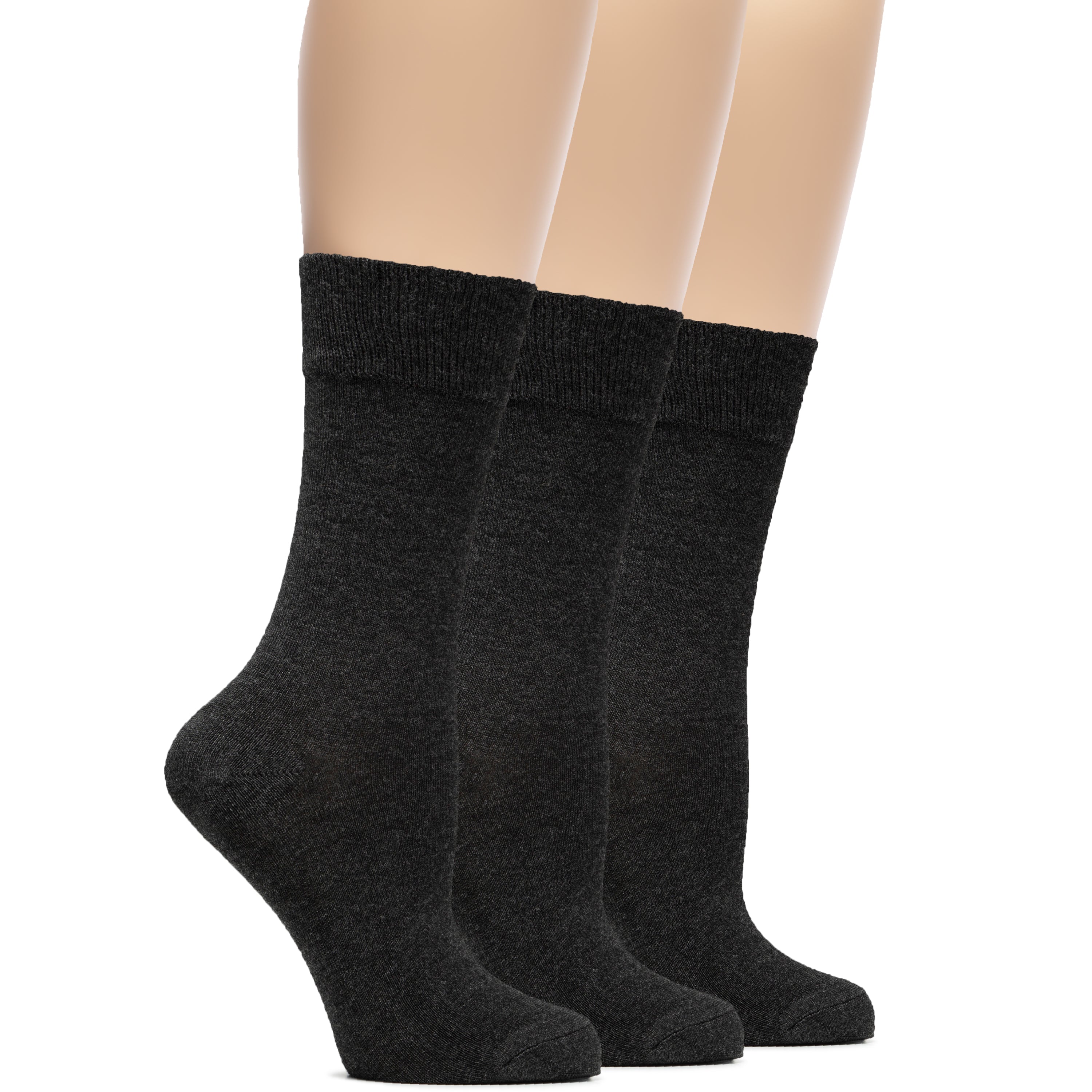 Women's Bamboo Dress Crew Socks, 3 Pairs