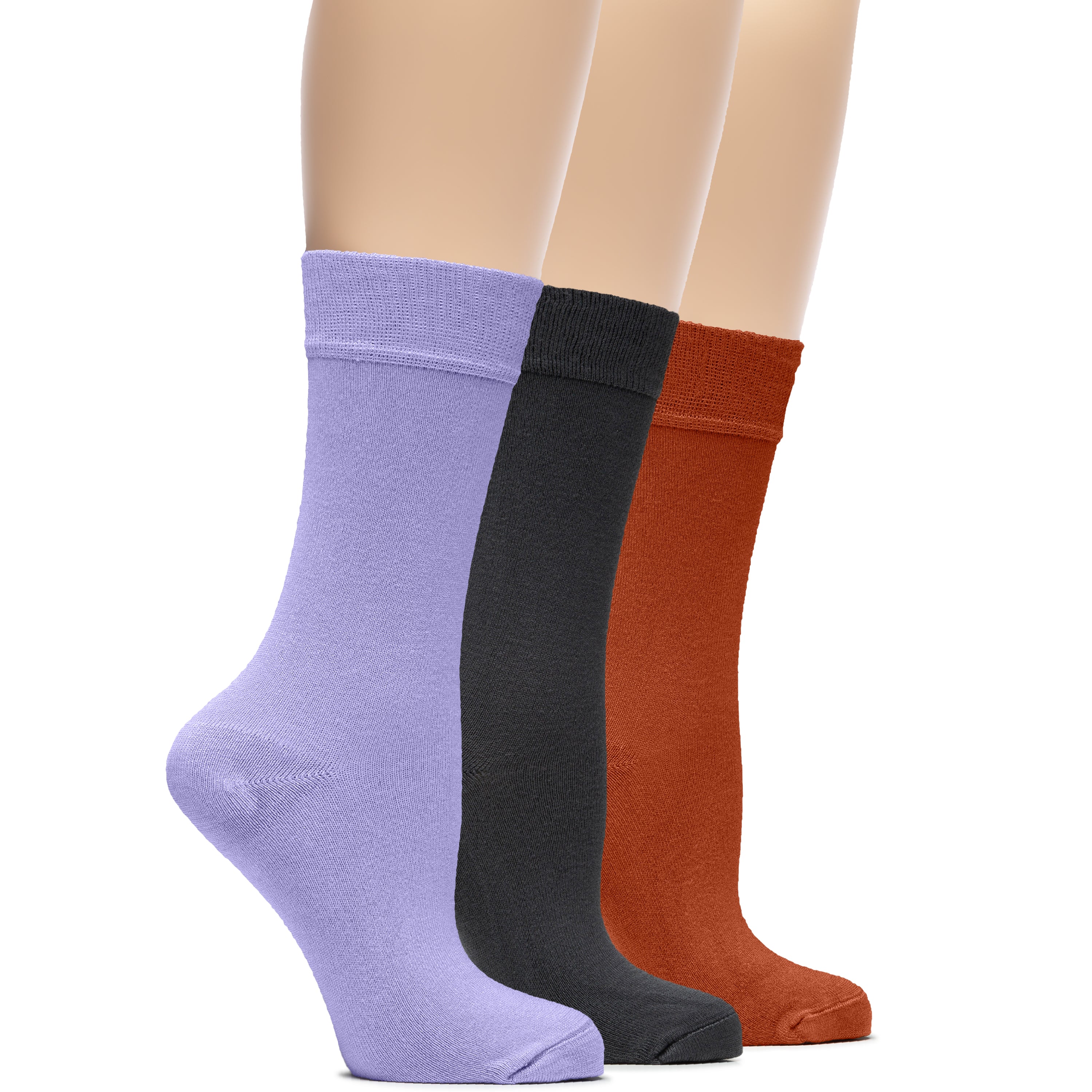 Women's Bamboo Dress Crew Socks, 3 Pairs