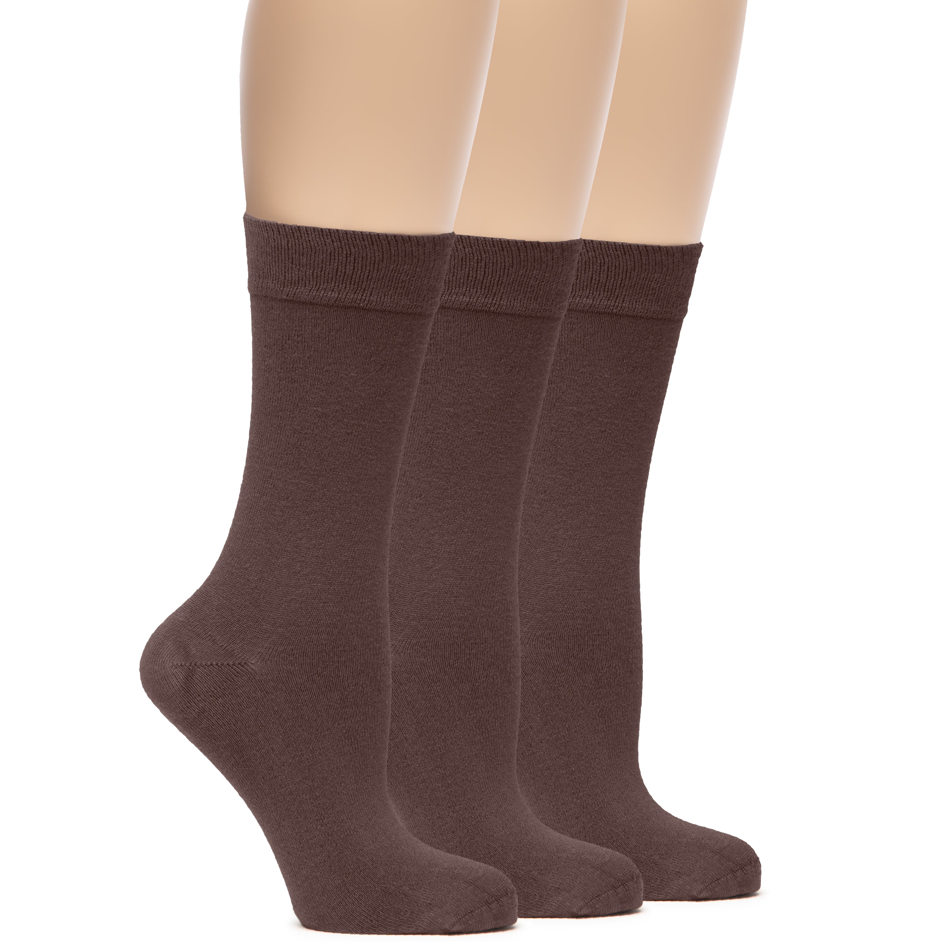 Women's Bamboo Dress Crew Socks, 3 Pairs
