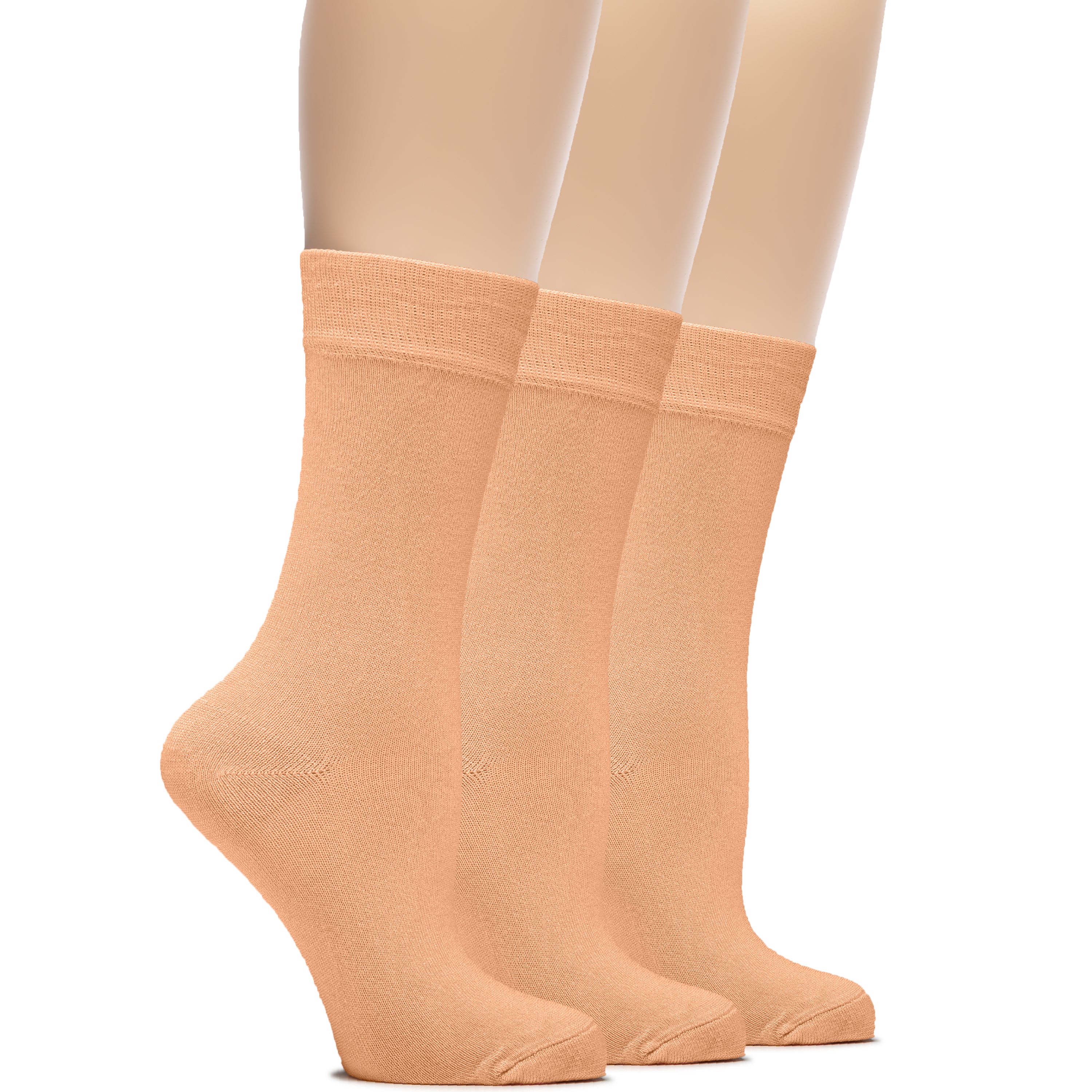 Women's Bamboo Dress Crew Socks, 3 Pairs